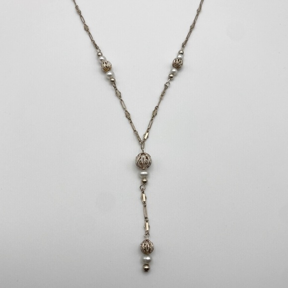 Stampd Jewelry - Elegant Sterling Silver Fresh Water Pearl Drop Necklace
